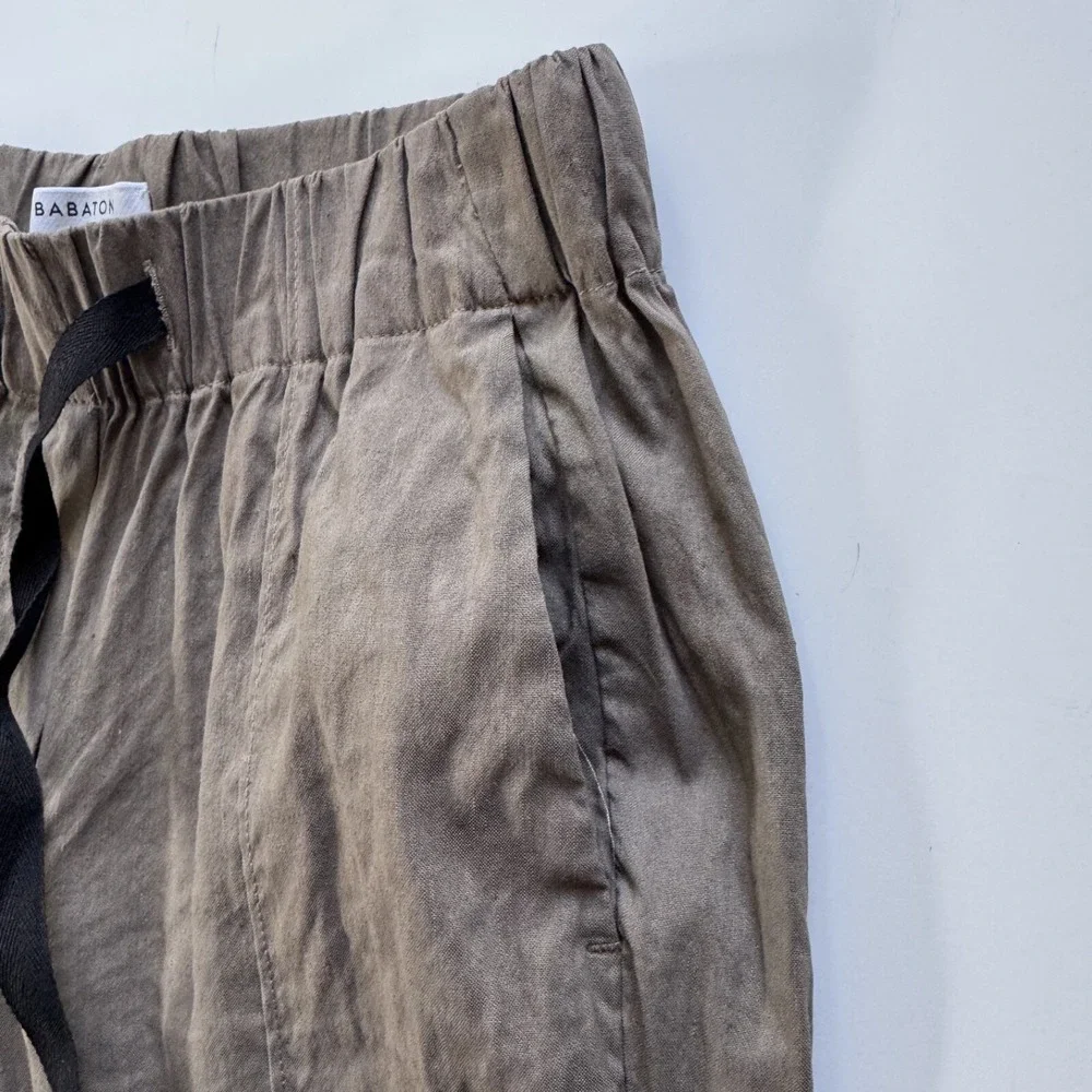 BABATON Errol Ankle Linen Blend Pant Womens‎ XXS Elastic Waist Comfort Beach 2XS